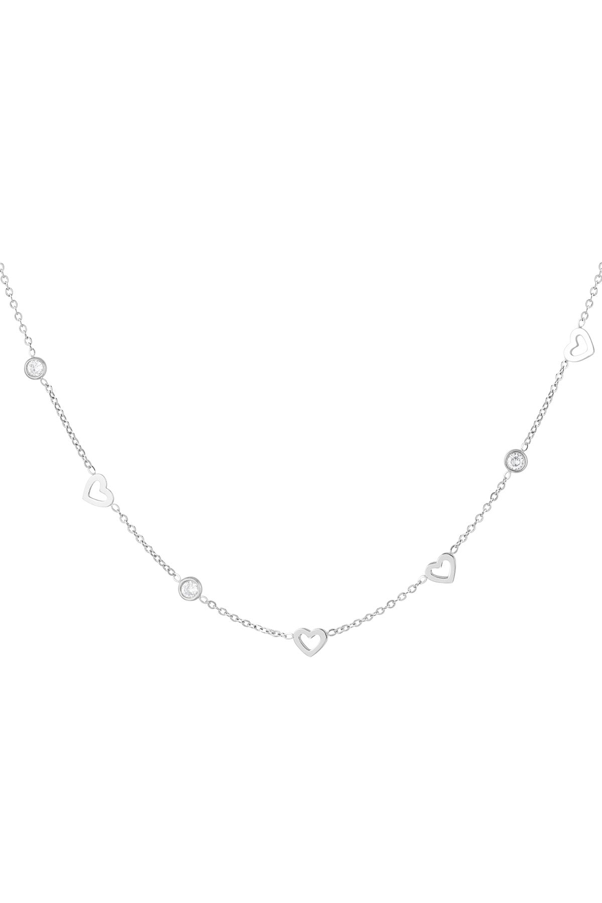 Open Heart ketting - Zilver