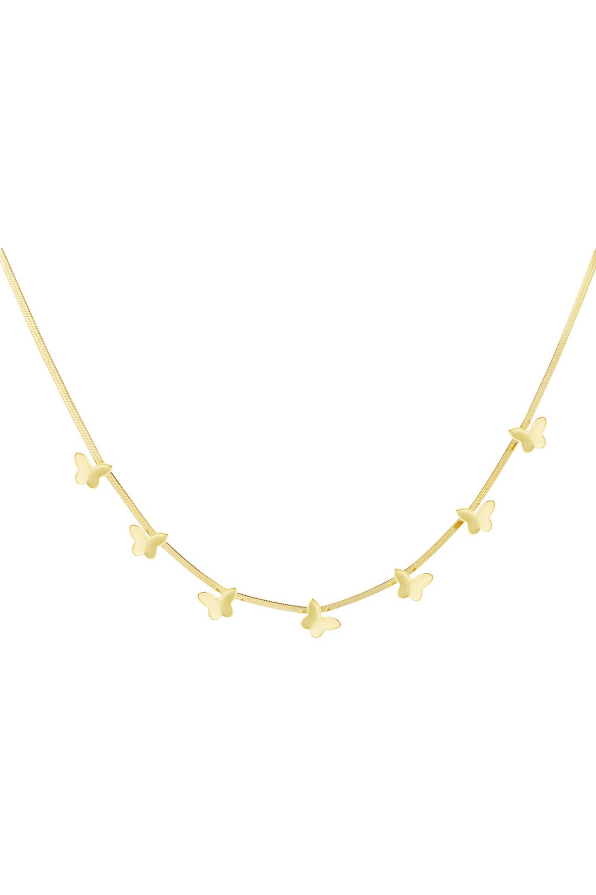 Flat butterfly necklace - Gold