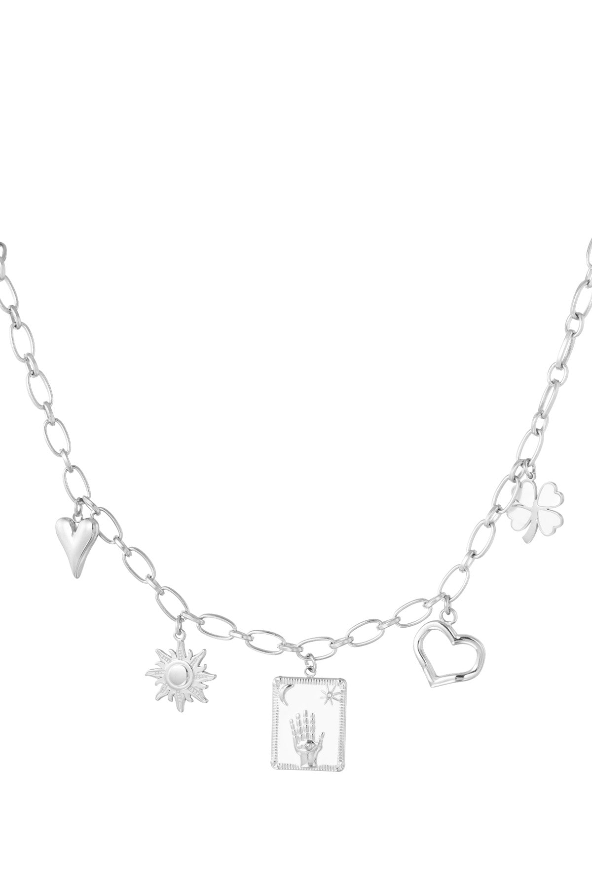 Hands Up charm necklace - Silver