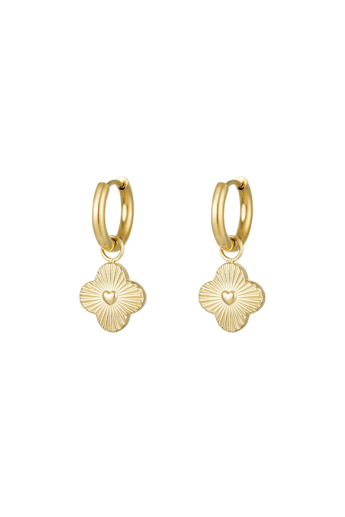 Flower Heart earrings - Gold