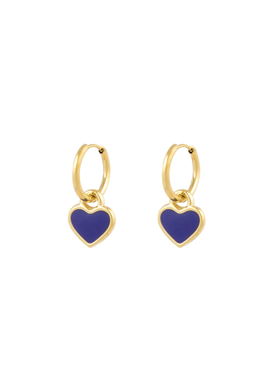 Lover Of Life oorbellen - Goud & Blauw