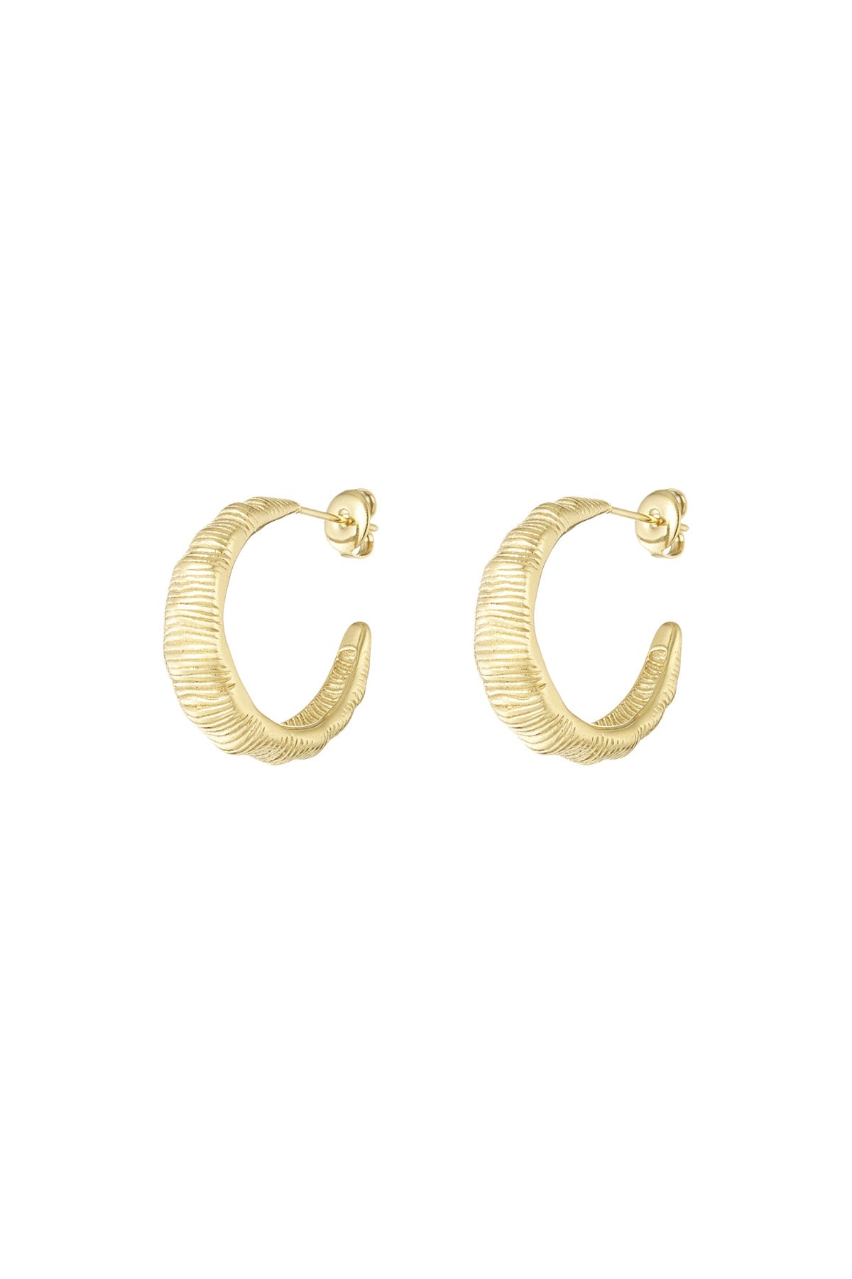 Textured Hoops oorbellen - Goud